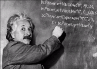 Albert Einstein writing